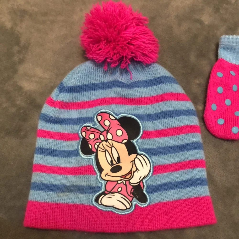 Minnie Mouse Hat & Mittens Set